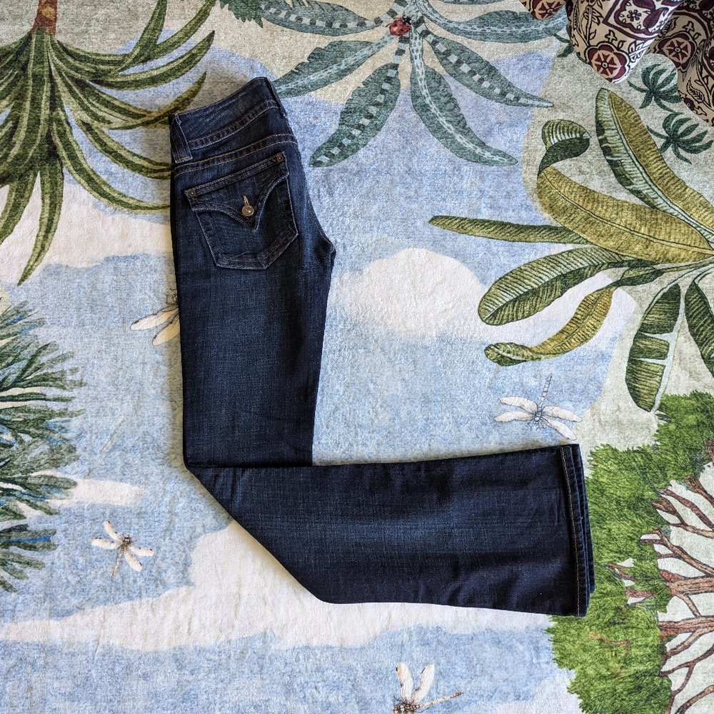 Hudson Bootcut Mid-rise Jeans in Dark Blue Size 24